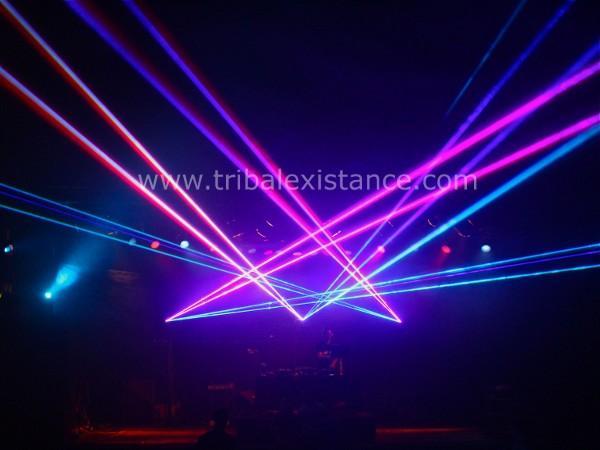 3 Way Stage Laser Beams Music Video Show  by Tribal Existance Productions Worldwide