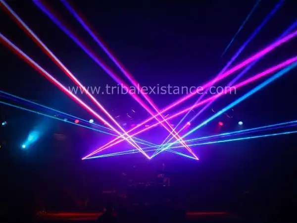 3 Way Stage Laser Beams Music Video Show  by Tribal Existance Productions Worldwide