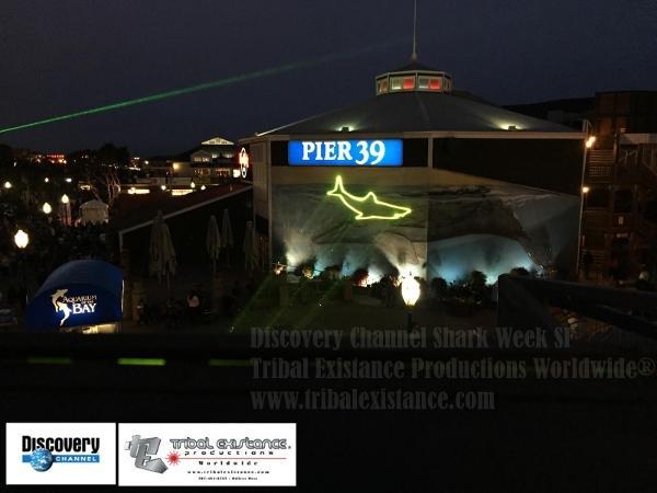 Live Broadcast Laser Logo Sky Laser Show Pier 39 San Francisco by Tribal Existance Productions Worldwide