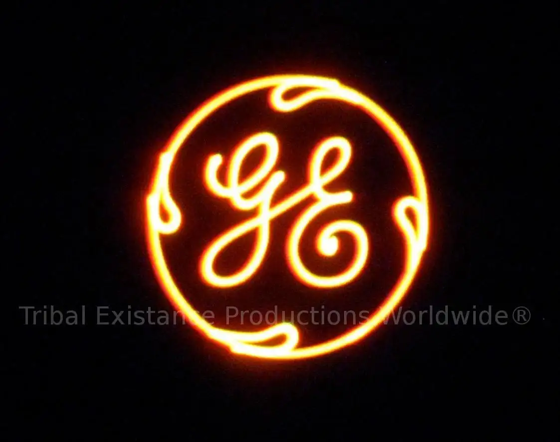 GE Laser Logo Rental Display Services by Tribal Existance Productions Worldwide