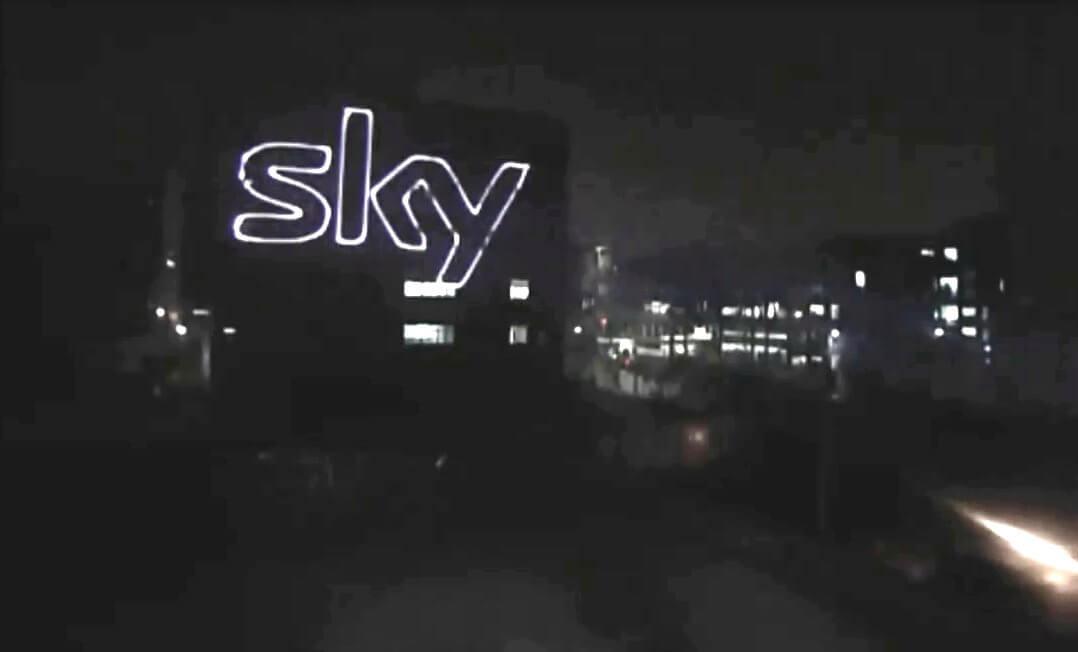 Laser Advertising City Skyline