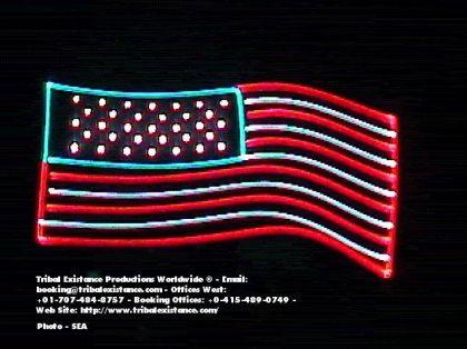 USA Flag Laser Animated Graphics or Entertainment